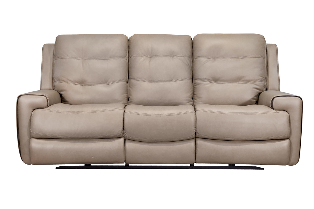 Flexsteel Wicklow Putty Leather Power Reclining Sofa Gallery Furniture