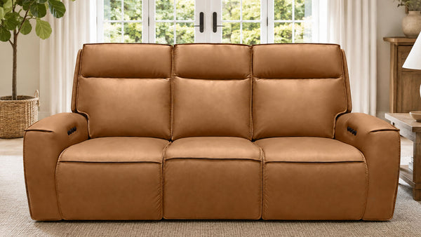 Sofá reclinable eléctrico «Cordova Cinnamon P3» de tejido técnico | Gallery Furniture
