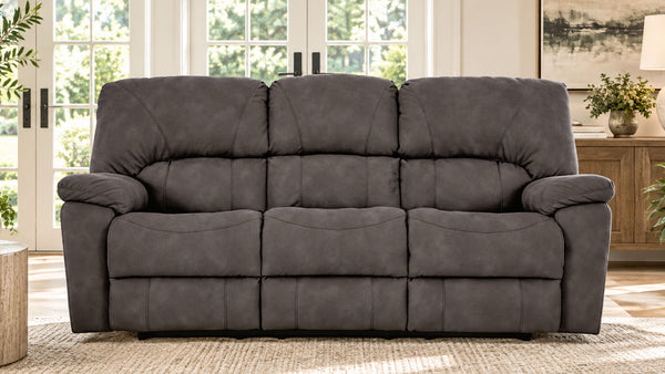 Sofá reclinable manual Rhino Pewter | Tejido técnico RELIAPEL™ | Fabricado en EE. UU. | Homestretch