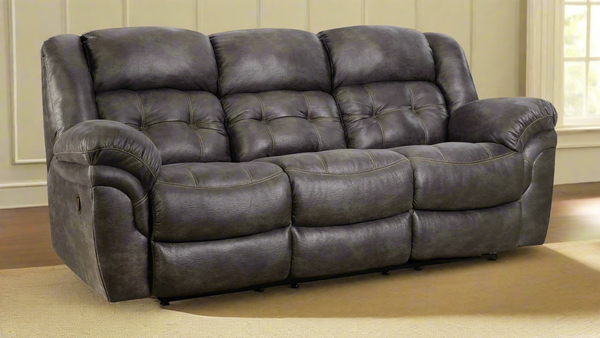 Marcelina Charcoal Manual Reclining Sofa