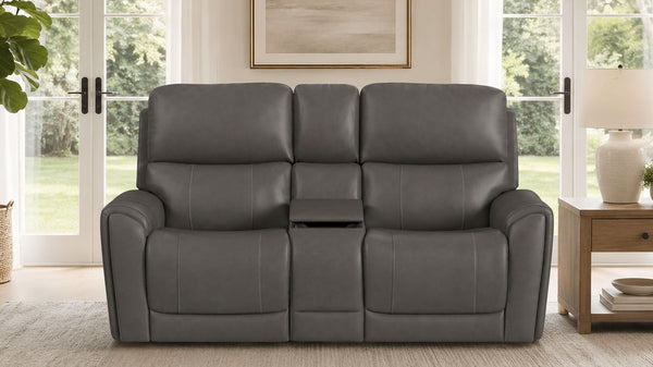 Loveseat Cougar Gris Oscuro P3 c/Consola Reclinable Eléctrico