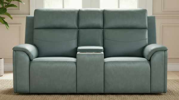 Loveseat Thunderbird Admiral Blue P5 c/Consola Reclinable Eléctrico Masaje, Calor, Lumbar, Almohada Inclinable