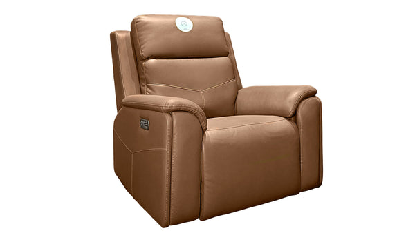 Sillón reclinable eléctrico marrón Auburn