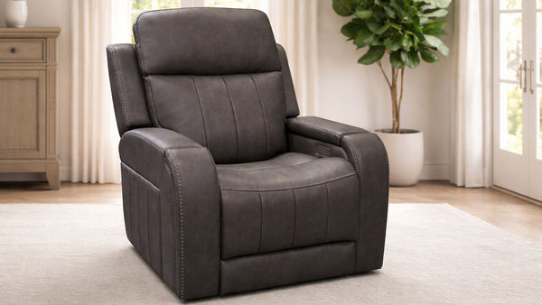 Sillón reclinable eléctrico Smoke 2.0 con audio envolvente: sillón tapizado para salón con USB y carga inalámbrica | Gallery Furniture