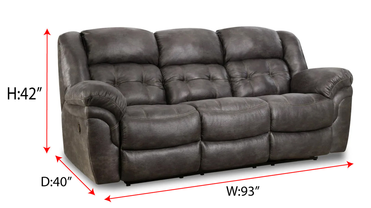 Marclina Charcoal Manual Reclining Sofa Comfort & Durability