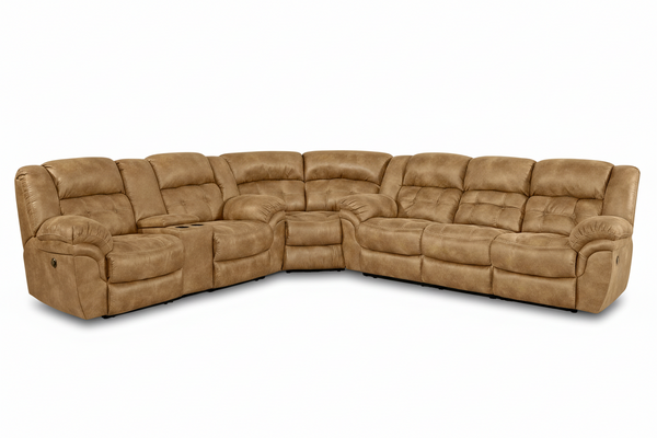 Sofá modular beige sobre fondo blanco