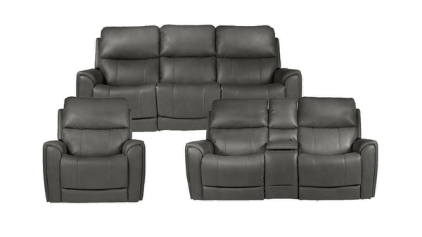 Grupo Reclinable Eléctrico 3 Pc Cougar Gris Oscuro P3