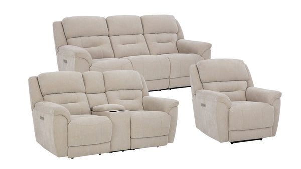 3pc Knockout Stone Power Reclining Sofa, Loveseat & Recliner | Made in USA | Gallery Furniture