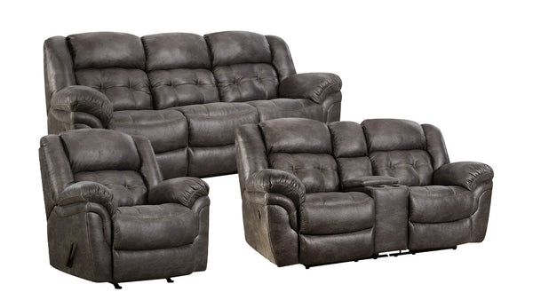 Sofá reclinable manual, loveseat y reclinable 3pc Marcelina Charcoal