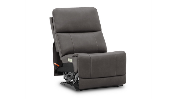 Gray recliner chair on a white background