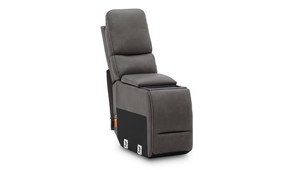 Gray recliner chair on a white background