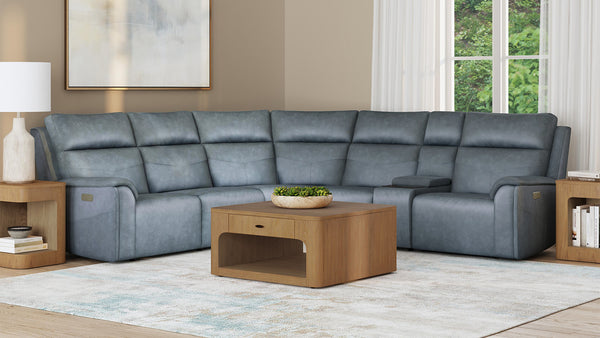 6pc Thunderbird Admiral Blue P5 Modular Reclining Sectional