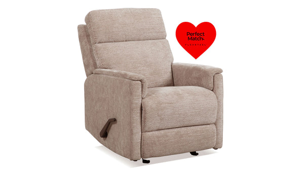 Perfect Match Compact Shoreline Tan Manual Rocker Recliner