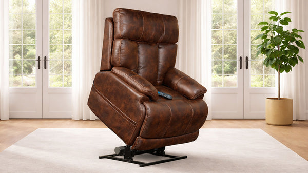 Sillón reclinable eléctrico Flexsteel Mesquite P3 – Reposacabezas y soporte lumbar eléctricos con Blue Steel Spring™ | Gallery Furniture