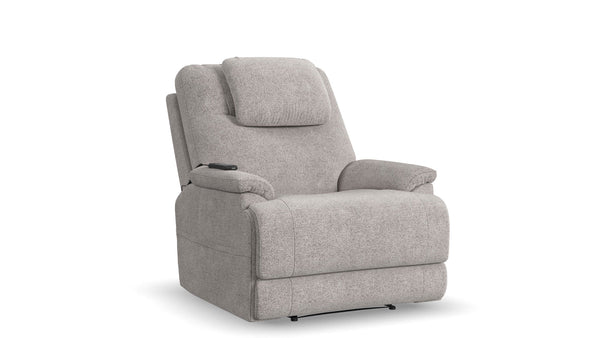 Gray recliner chair on a white background