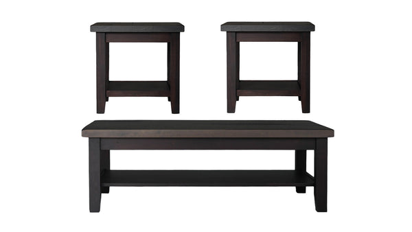 Conjunto de 3 piezas San Antonio Antique Slate Mesa de Cocktail & 2 Mesas Laterales