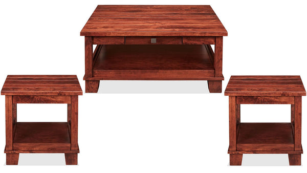 3 Pc Laredo Rustic Cherry Cocktail & End Table Set