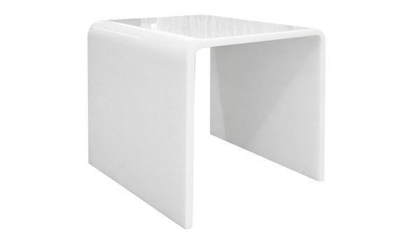 Waterfall White Acrylic End table