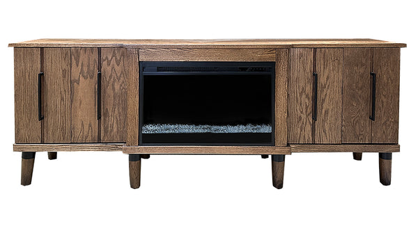 Harmony Oak Bourbon 76” Fireplace TV Stand