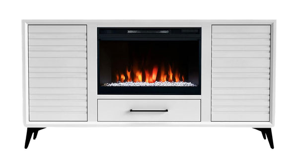 Malibu White 64” Fireplace Console