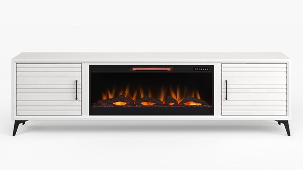 Chimenea eléctrica de 95" Realcozy Malibu White