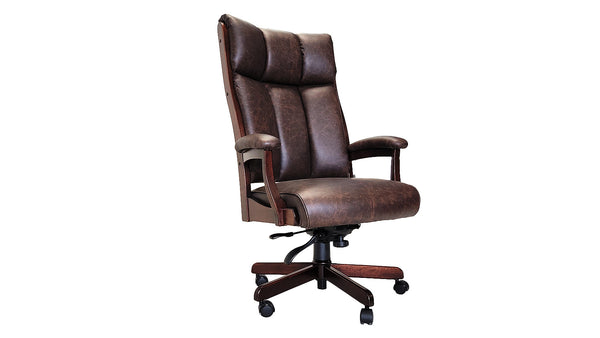 CLARK BROWN LEATHER OFFICE CHAIR
