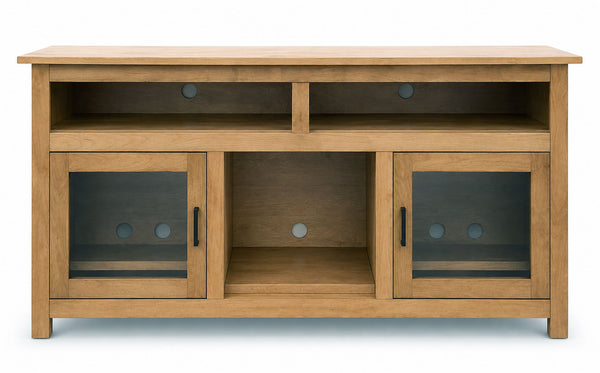 Mueble para TV Aspen de 65" | Mueble para equipo audiovisual de madera maciza | Fabricado en EE. UU. | Gallery Furniture