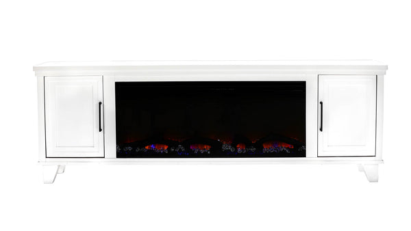 Sonoma Jasmine Blanco 78" TV Consola con Chimenea