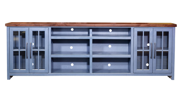 Blue Denim w/Whiskey Top 97” TV Console