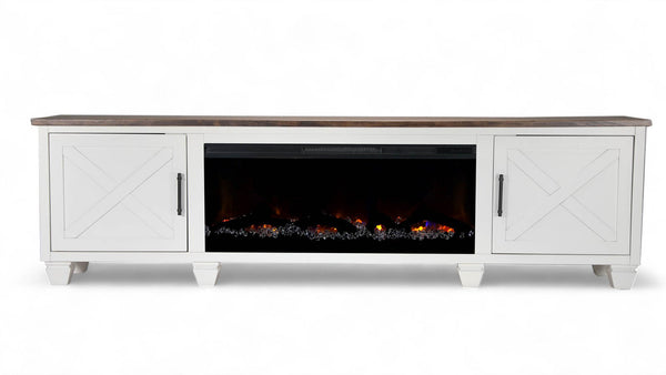 Liberty Two Tone 95” TV Console w/Fireplace