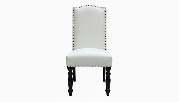 Silla auxiliar tapizada en arce macizo color crema de Carson