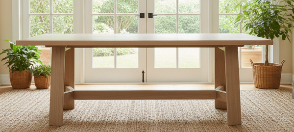 Mesa de comedor de madera maciza de arce toscano de 84 pulgadas