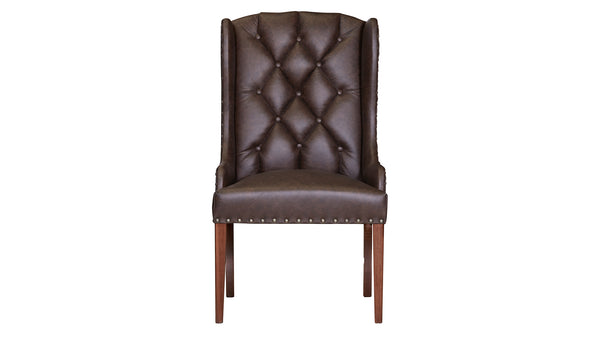 Silla de comedor tapizada en piel Texas