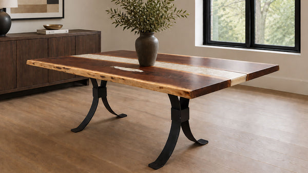 Walnut Live Edge Solid Wood Dining Table | Amish Made | Gallery Furniture