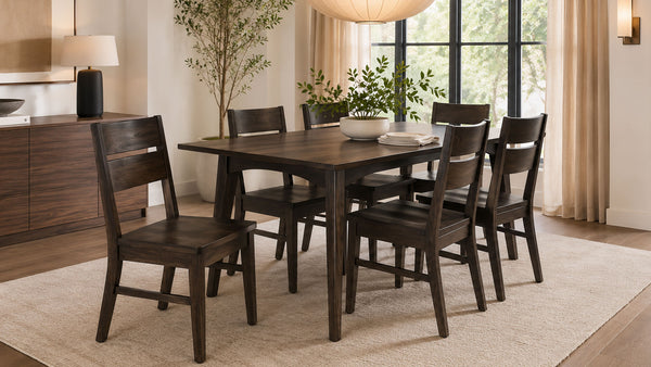 Carrie Solid Wood Dining Table & 6 Chairs | Amish Made | Made in USA | Gallery Furniture
