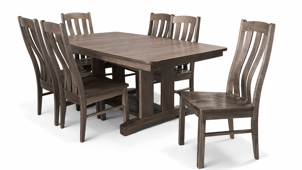 Raleigh Solid Wood Dining Table & 6 Chairs | Amish Made | Gallery Furniture