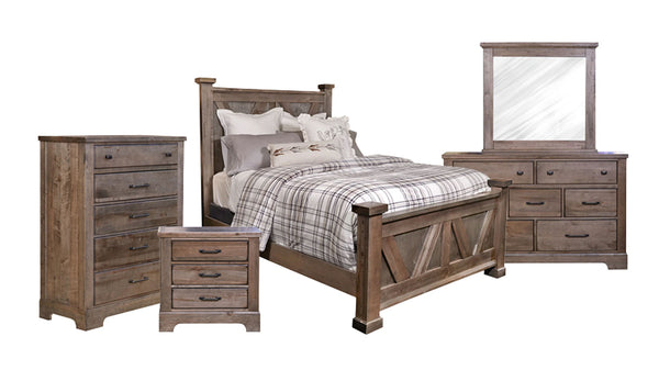 Cool Rustic 4pc King Bedroom Set by Vaughan-Bassett | Made in USA | Gallery Furniture