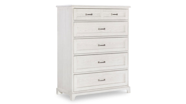 Ashton Weathered Oak Farmhouse 5 Drawer Chest