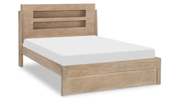 Full Size Weathered Oak Bed w/LED Lighting