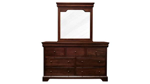 Honey Grove Solid Maple Brown Dresser & Mirror