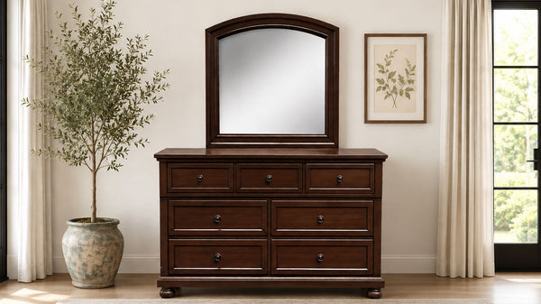 Soriah Cherry 2-Piece Dresser & Mirror | Gallery Furniture
