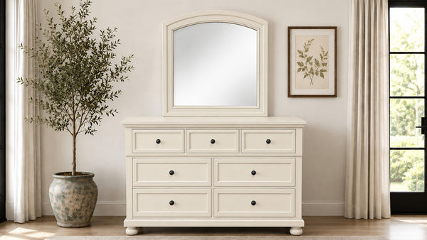 Soriah Sea Shell White 2pc Dresser/ Mirror | Gallery Furniture