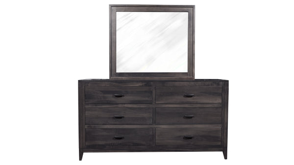 Tocador y espejo modernos en gris tormenta