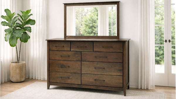 Imperial Solid Black Walnut Wood Dresser w/Mirror