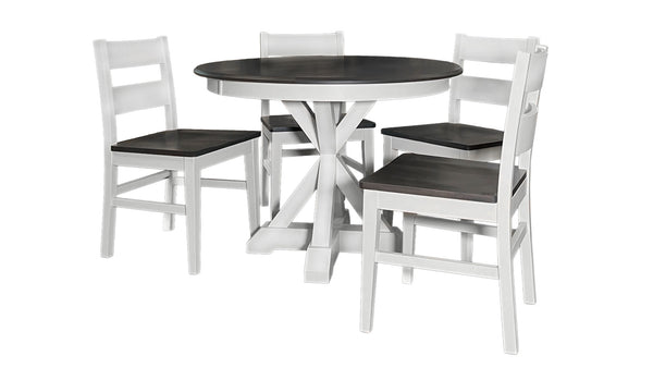 5pc G4 Mesa redonda de madera maciza y 4 sillas