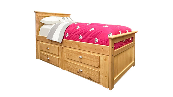 Armazón de cama Turkey Creek Caramel con 4 cajones