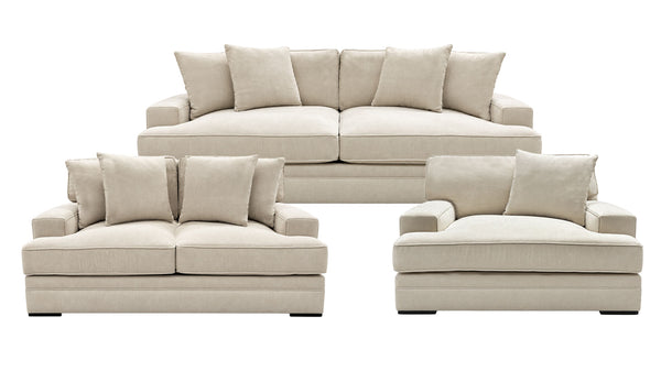 Conjunto de 3 piezas Andrew en color crema: sofá, sofá de dos plazas y sillón | Gallery Furniture