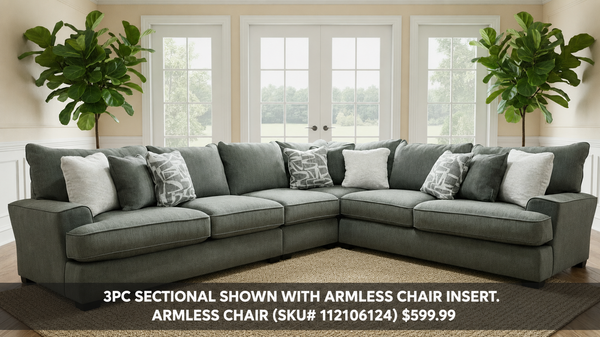 3pc Morpheus Lodin Green Sectional