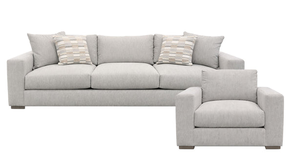 Sofá y sillón giratorio Drew Mist, 2 piezas