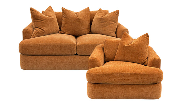 2pc Drew Razzle Cassia Loveseat & Arm Chair | Gallery Furniture